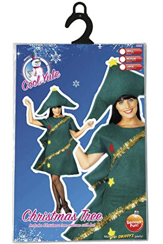 Smiffys, Damen Weihnachtsbaum Kostüm, Tunika, Hut und Lametta, Größe: One Size, 28265 - 6
