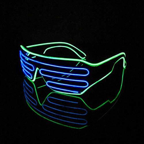 EL Neon Draht Brille – Partybrille mit Soundsteuerung mit dem ultimativen Leuchteffekt - 2