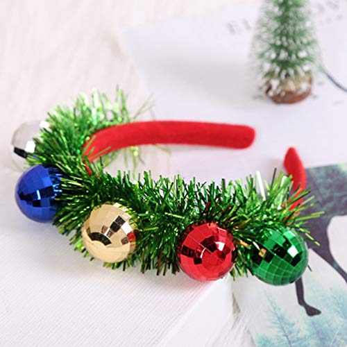 Amosfun 2 Stücke Weihnachten Haarreif mit Weihnachtskugeln Haarschmuck Kopfschmuck Kopfbedeckung für Erwachsene Kinder Party Weihnachtsbaum Kostüm Zubehör - 4