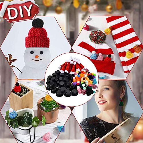 LYTIVAGEN 120 Stück Mini Weihnachten Hut Weihnachtsmütze Weihnachtshut Klein Weihnachtsmann Mütze Strickmütze Mini Schneemann Hut Nikolausmützen Kunststoff Top Hüte für Weihnachten Deko DIY Handwerk - 7