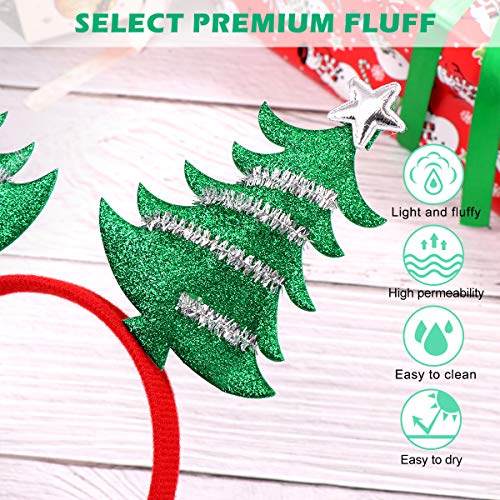 Amosfun 4 Stücke Glitzer Weihnachtsmütze Weihnachtsbaum und Rentier Geweih Haarreif Weihnachten Haarschmuck Kopfschmuck Kopfbedeckung Kinder Erwachsene Party Kostüm Zubehör - 6