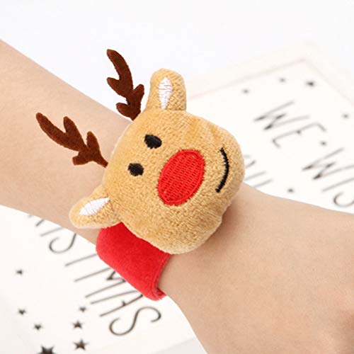 BESTOYARD 4 STÜCKE Weihnachten snap armbänder weihnachtsmann elch Weihnachtsbaum Hut Slap Bands Armband - 3