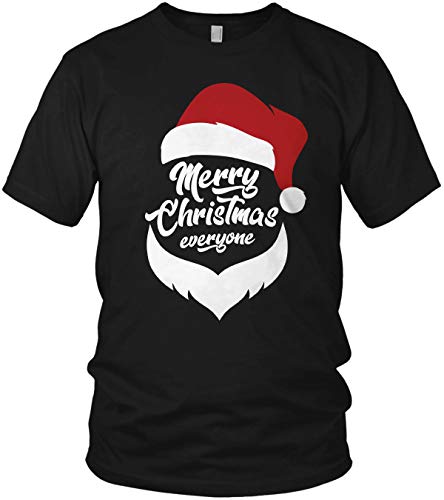 Santa Claus Merry Christmas Everyone - Weihnachtsmann Weihnachten Geschenk Xmas Dress - Herren T-Shirt und Männer Tshirt, Größe:XL, Farbe:Schwarz