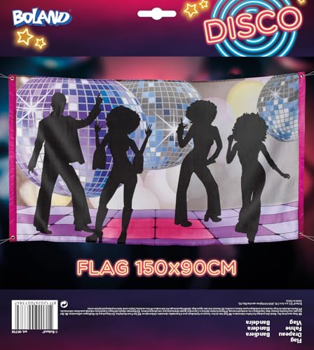 Boland 00738 – Fahne Disco Fever, Größe 150 x 90 cm, Material Polyester, 70er Jahre, Banner, Dekoration, Motto Party, Karneval - 2