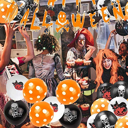 COOLON Halloween Party Luftballons -Halloween SchäDel Ballon Gesetzt Happy Halloween Luftballons Banner, Halloween Party Dekorationen Banner,für geeignet-Grusel-Horror-Party-Deko - 2