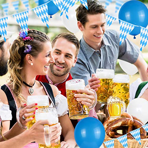 Oktoberfest Deko, 63 Oktoberfest Bayrisch Wiesn Party Deko Dekoration, Oktoberfest Banner and 50 Luftballons, Deko Oktoberfest Party, Oktoberfest Deko Set, Wimpel Girlande Bayern Flagge - 6