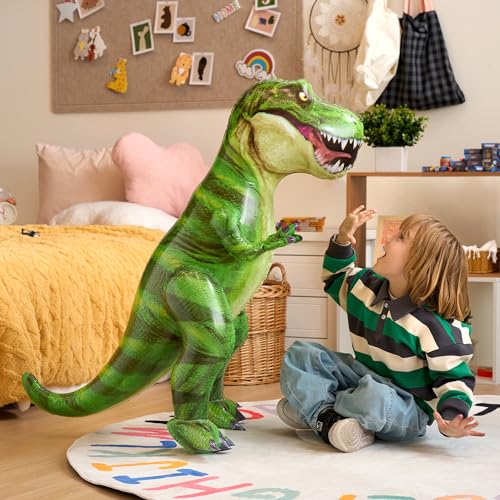 JOYIN 121cm Dinosaurier aufblasbar, Tyrannosaurus Rex aufblasbares Dinosaurierspielzeug für Halloween Party Dekoration Dino Geburtstagsfeiergeschenk für Kinder und Erwachsene - 6