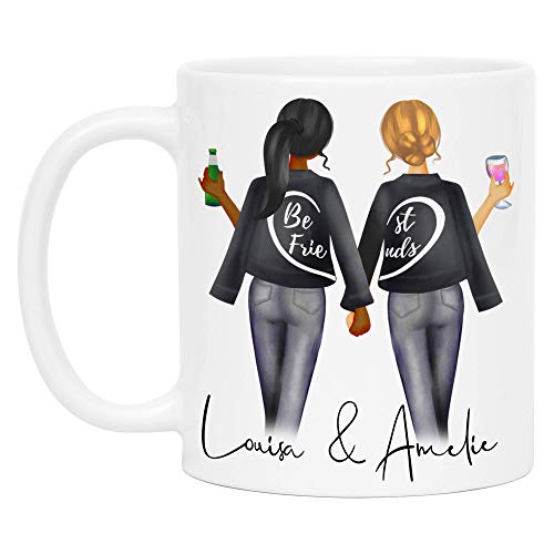 Kiddle-Design Beste Freundinnen Tasse Personalisiert Beste Freundin Name Geschenk Freundinnengeschenk Kaffeetasse