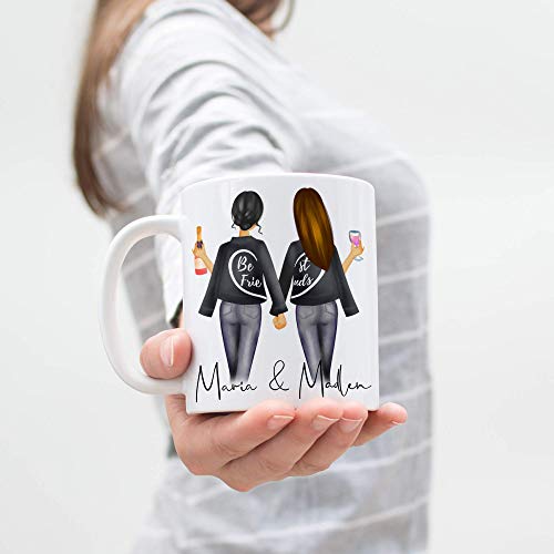 Kiddle-Design Beste Freundinnen Tasse Personalisiert Beste Freundin Name Geschenk Freundinnengeschenk Kaffeetasse - 5