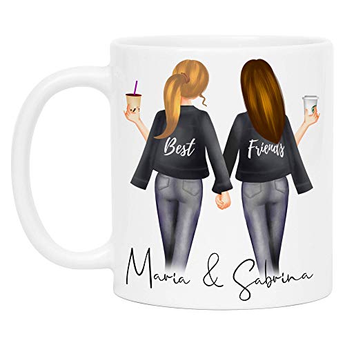Kiddle-Design Beste Freundinnen Tasse Personalisiert Beste Freundin Name Geschenk Freundinnengeschenk Kaffeetasse - 7