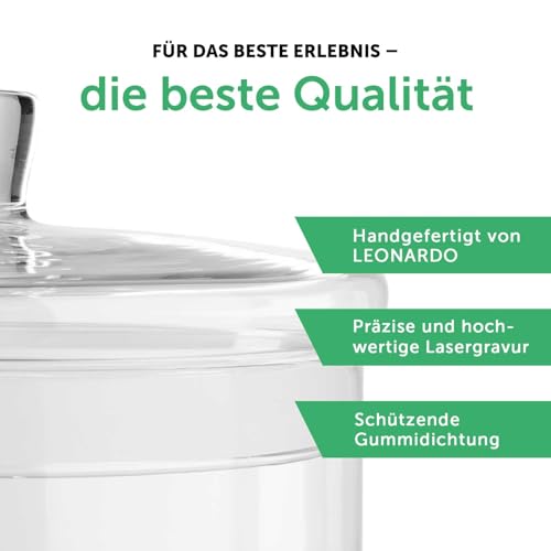 GRAVURZEILE Leonardo Keksglas mit Gravur – Keksdose Bonbonglas mit Deckel – Vorratsdose personalisiert mit Namen & Datum – Geschenk für Paare, zur Hochzeit als Geldgeschenk Farbe Herzenssache - 6