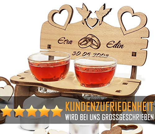 PISDEZ schönes Jahrestag Geschenk für Sie -Hochzeitstag Geschenke für Frauen - personalisiertes Geschenk zur Hochzeit für Brautpaar/Eltern mit Namen