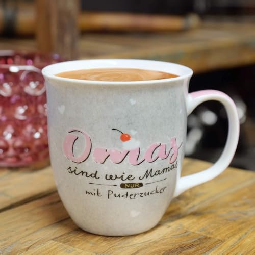 H:)PPY life 46125 Teetasse mit Spruch Oma, Geschenk Oma, Porzellan, 40 cl - 3
