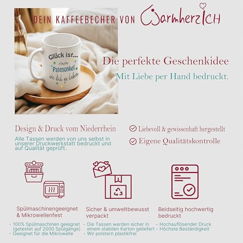 WarmherzIch Becher Tasse Glück ist… Oma Kaffee Kaffeetasse liebevoll Bedruckt Omi Großmutter Muttertag Weiß-Rosa - 2