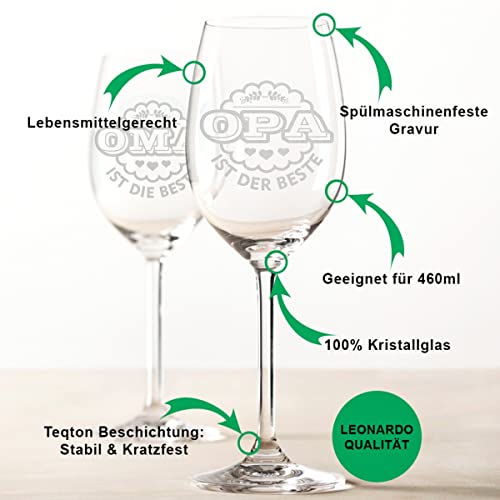 Leonardo Weingläser Oma ist die Beste & Opa ist der Beste im Set – Geschenk für Oma & Opa – Großeltern - 4