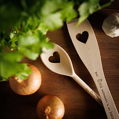 Spruchreif PREMIUM QUALITÄT 100% EMOTIONAL Kochlöffel Holz · Kochlöffel mit Gravur · Holzkochlöffel · Holzlöffel · Küchenhelfer · Küchendeko · Geschenke für Oma · Geschenke für Mama - 3