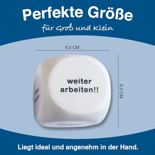 Anti-Stress Würfel, Entscheidungswürfel, Decisionmaker zum Knautschen als Anti Stress Mittel und zum Entspannen, 6 cm - 4