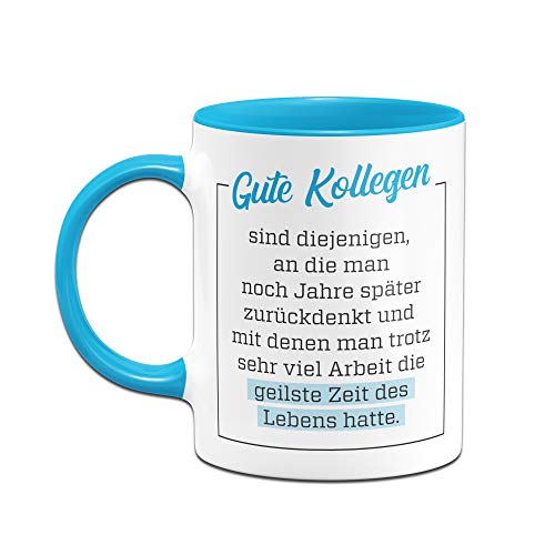 Tassenbrennerei Tasse Gute Kollegen – Geschenk für Arbeitskollegen Kollegin – Bürotasse mit Spruch (Blau) - 2