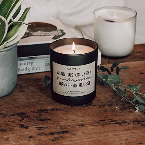 Danke sagen Kollegen Duftkerze im Glas mit Spruch aus Soja – 100% natürlich handgemacht nachhaltig – persönliches Geschenk liebevolle Geschenkidee Geburtstagsgeschenk beste Arbeitskollegin Dankeschön - 3