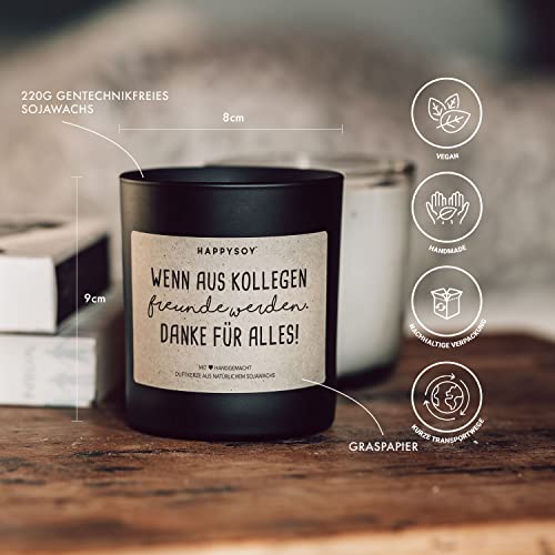 Danke sagen Kollegen Duftkerze im Glas mit Spruch aus Soja – 100% natürlich handgemacht nachhaltig – persönliches Geschenk liebevolle Geschenkidee Geburtstagsgeschenk beste Arbeitskollegin Dankeschön - 5