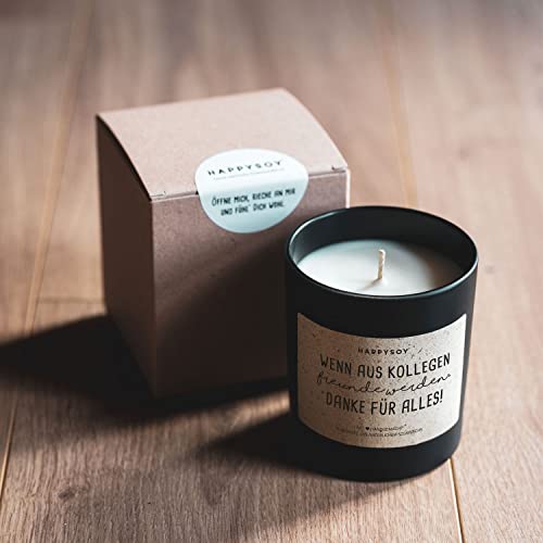 Danke sagen Kollegen Duftkerze im Glas mit Spruch aus Soja – 100% natürlich handgemacht nachhaltig – persönliches Geschenk liebevolle Geschenkidee Geburtstagsgeschenk beste Arbeitskollegin Dankeschön - 7