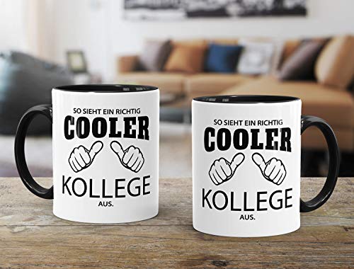 So sieht ein richtig ein richtig cooler Kollege aus Tasse Berufe MoonWorks® schwarz unisize - 3