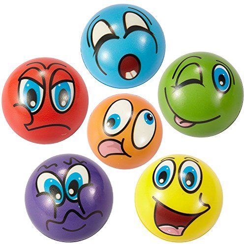 ZYDTRIP Emoji Squishy Spielzeugball, 12 Stück Stressabbaukugel Anti-Stress-Spielzeugkugeln für Kinder und Erwachsene - 3