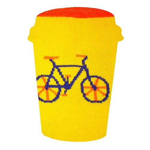 CUP OF SOX – Bikes/Fahrrad / Hipster – Socken in der Tasse – Herren und Damen Geschenksocken Freizeit Socken, Gelb, 41-44 - 4