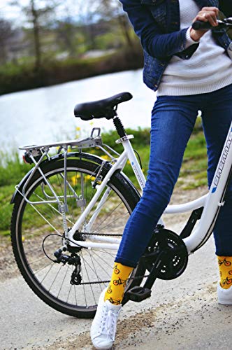 CUP OF SOX – Bikes/Fahrrad / Hipster – Socken in der Tasse – Herren und Damen Geschenksocken Freizeit Socken, Gelb, 41-44 - 7