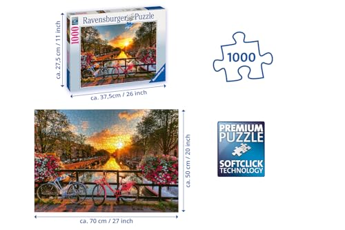 Ravensburger Puzzle 1000 Teile Fahrräder in Amsterdam, Farbenfrohes Puzzle für Erwachsene und Kinder ab 14 Jahren - 4