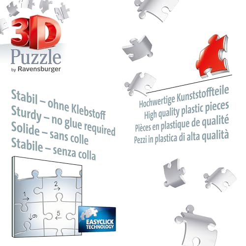 Ravensburger 3D Puzzle Eiffelturm bei Nacht mit 216 Teilen, für Kinder und Erwachsene, Wahrzeichen von Paris im Miniatur-Format, Leuchtet im Dunkeln - 6