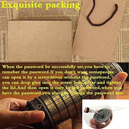 Lincman-GQF Da Vinci Code Mini Cryptex Rätsel und Puzzle für Weihnachten, Valentinstag und Geburtstag Freunde und Bekannte - 7