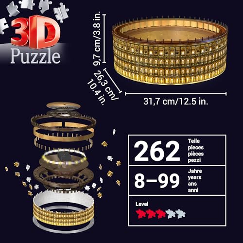 Ravensburger 4005556111480 3D 216 pièces Colisée illuminé Puzzle - 3