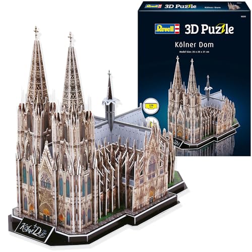 Revell 3D Puzzle 00203 Dom, die Kathedrale der Stadt Köln und eines ihrer Wahrzeichen Die Welt in 3D entdecken, Bastelspass für Jung und Alt, farbig