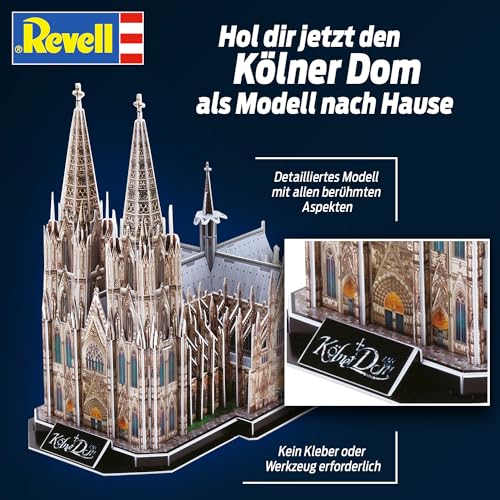 Revell 3D Puzzle 00203 Dom, die Kathedrale der Stadt Köln und eines ihrer Wahrzeichen Die Welt in 3D entdecken, Bastelspass für Jung und Alt, farbig - 4