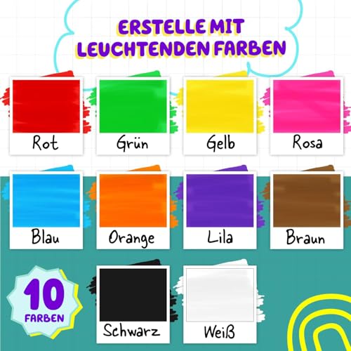 10 Neon Kreidestifte für Tafel & Fenster 6mm | Ideal als Fensterstifte, Kreidestift, Kreidemarker, Folienstift, Glasmalstifte, Tafelstift & Whiteboard Marker | Feucht abwischbar | Von Chalkola - 2