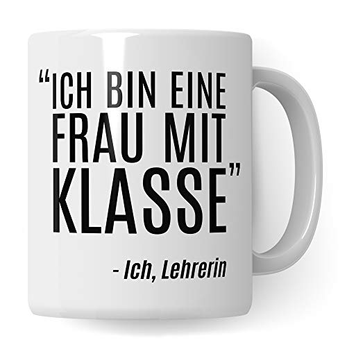 Pagma Druck Lehrerin Tasse lustig, Lehrer Geschenk Kaffeetasse Geschenkidee Lehrerin, Kaffeebecher Geschenkidee für Lehrerin Schule, Mathe Deutsch Unterricht Witz, Lehrerin Geschenk Abschied