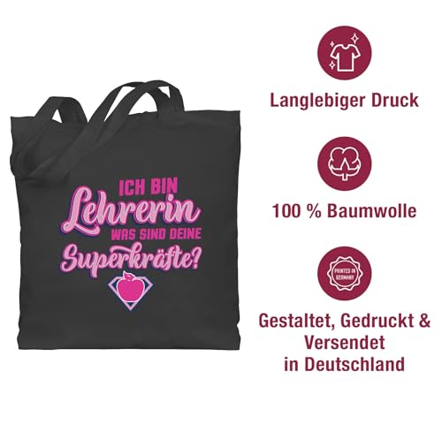 Lehrer – Ich bin Lehrerin – Was sind deine Superkräfte? – Unisize – Dunkelgrau – superkraft lehrerin – WM101 – Stoffbeutel aus Baumwolle Jutebeutel lange Henkel - 6