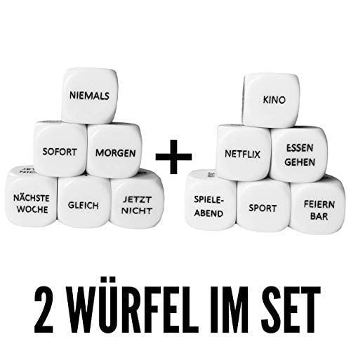 Entscheidungswürfel was und Wann? 2er Set Geschenk Idee Paare Freunde WG-Bewohner Mitarbeiter Unternehmungen Decisionmaker - 2