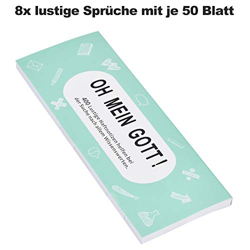 Haftnotizen Lustig Willingood 8 Blöcke 50 Blatt Büro Gadgets Lehrer Geschenke Studenten Block Sticky Notes Streifen Page Marker Textstreifen bunten Klebezettel – 400 Blatt 19x59mm - 2