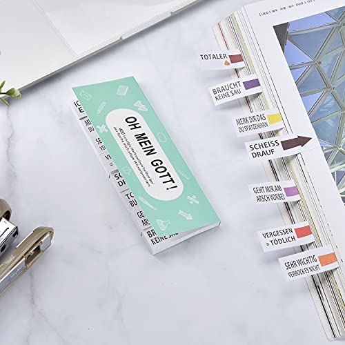 Haftnotizen Lustig Willingood 8 Blöcke 50 Blatt Büro Gadgets Lehrer Geschenke Studenten Block Sticky Notes Streifen Page Marker Textstreifen bunten Klebezettel – 400 Blatt 19x59mm - 5