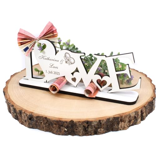 DEKO AUFSTELLER mit Herzen LOVE inkl. Personalisierung – Größe ca. 20 x 8 cm - 2