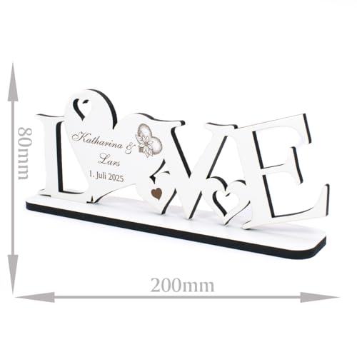 DEKO AUFSTELLER mit Herzen LOVE inkl. Personalisierung – Größe ca. 20 x 8 cm - 5