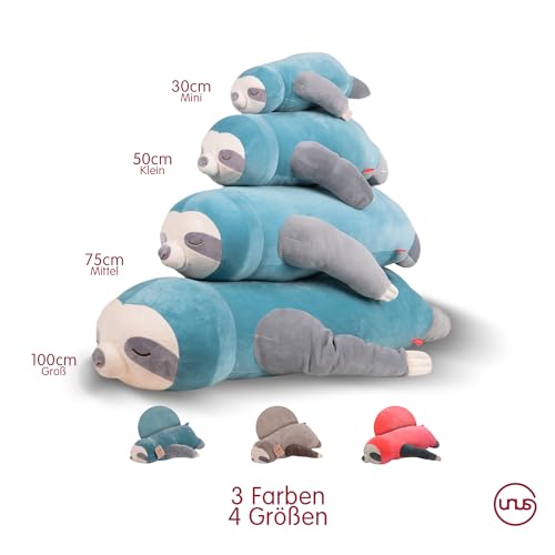 UNUS Seitenschläferkissen Stillkissen Lagerungskissen Faultier Kissen für Kinder Dekoration extrem weich 50 cm Türkis - 5