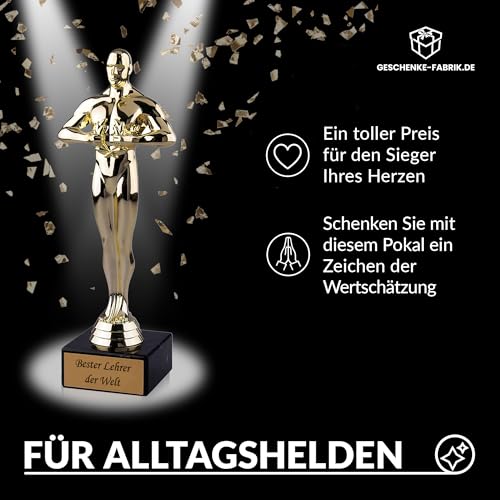 Pokal/Geschenk Bester Lehrer der Welt Geschenk Schule – Siegerfigur Viktor 24 cm - 2
