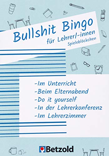 Betzold 758704- Bullshit-Bingo Spieleblöckchen - Geschenke für Lehrer/innen