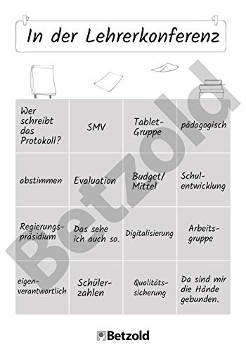 Betzold 758704- Bullshit-Bingo Spieleblöckchen – Geschenke für Lehrer/innen - 5