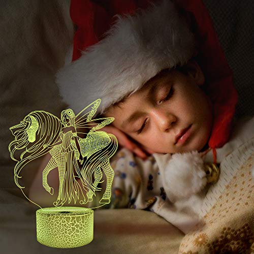 CooPark 3d Einhorn Nachtlicht, Einhorn für Kinder und Liebhaber, 3D Licht Lampe 16 Farben ändern sich mit Fernbedienung, Valentinstag und Geburtstag für Kinder Mädchen - 5