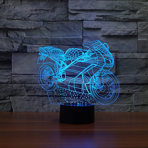 LED Nachtlicht Magical 3D auto motorrad Amazing Optische Täuschung Touch Control Light 7 Farben ändern für Kinderzimmer Home Decoration Best Geschenk - 9