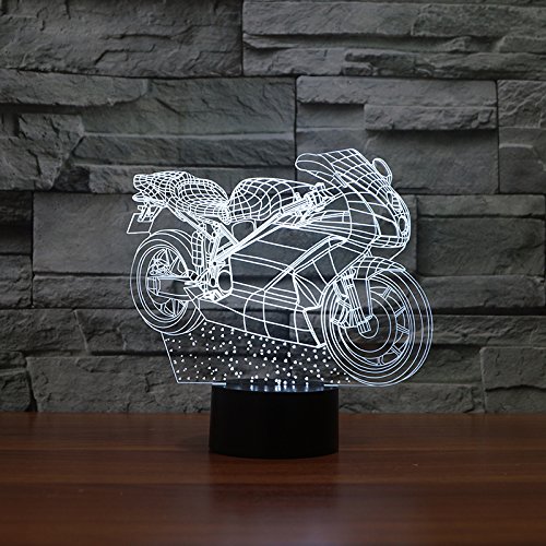 LED Nachtlicht Magical 3D auto motorrad Amazing Optische Täuschung Touch Control Light 7 Farben ändern für Kinderzimmer Home Decoration Best Geschenk - 5